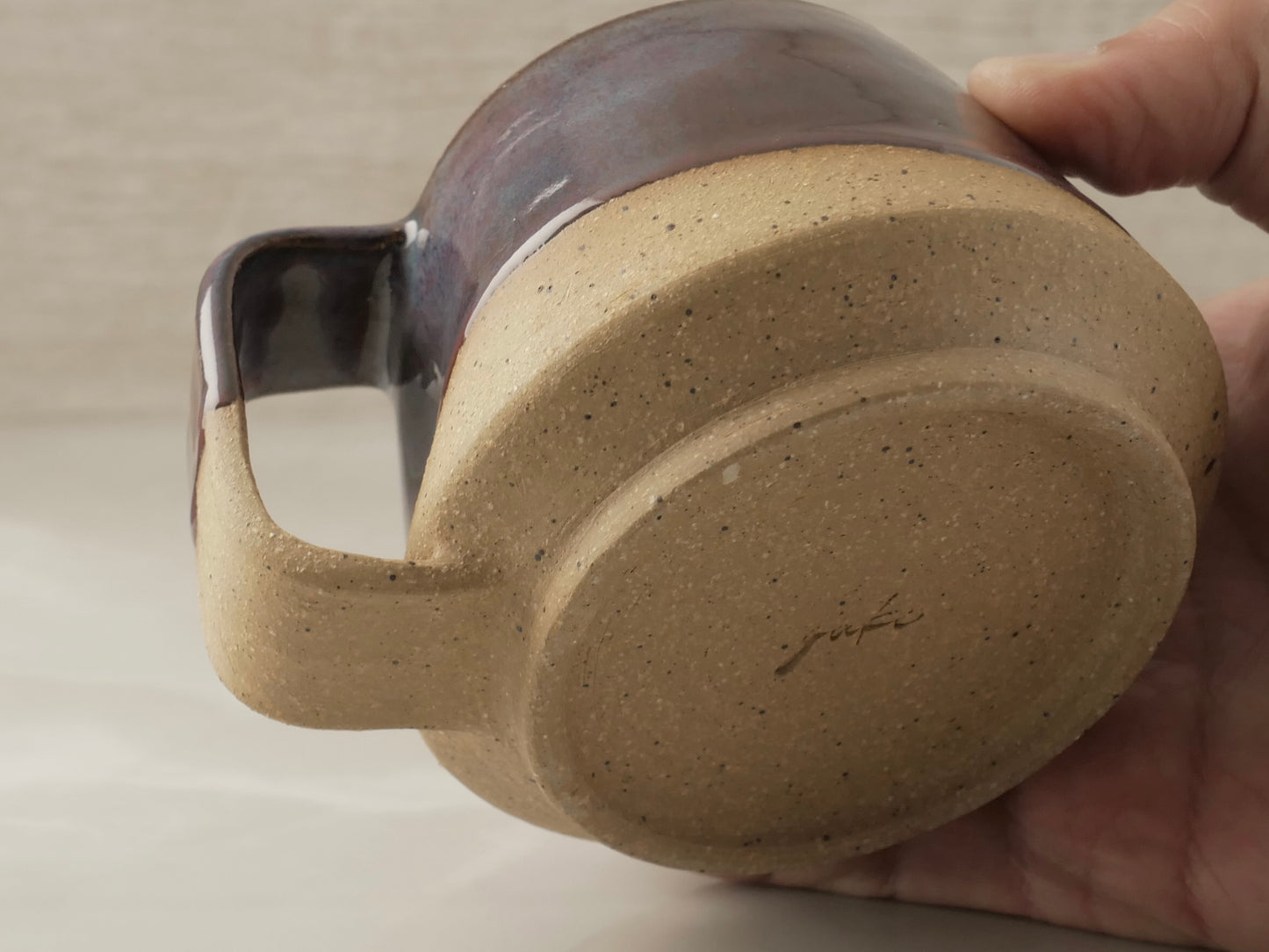 Handmade Mugs With Handle Mountain - Purpleish