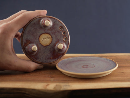 Handmade Pottery Planter - Pale Bordeaux