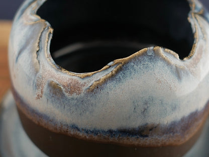 Handmade Pottery Planter - Blue Lava