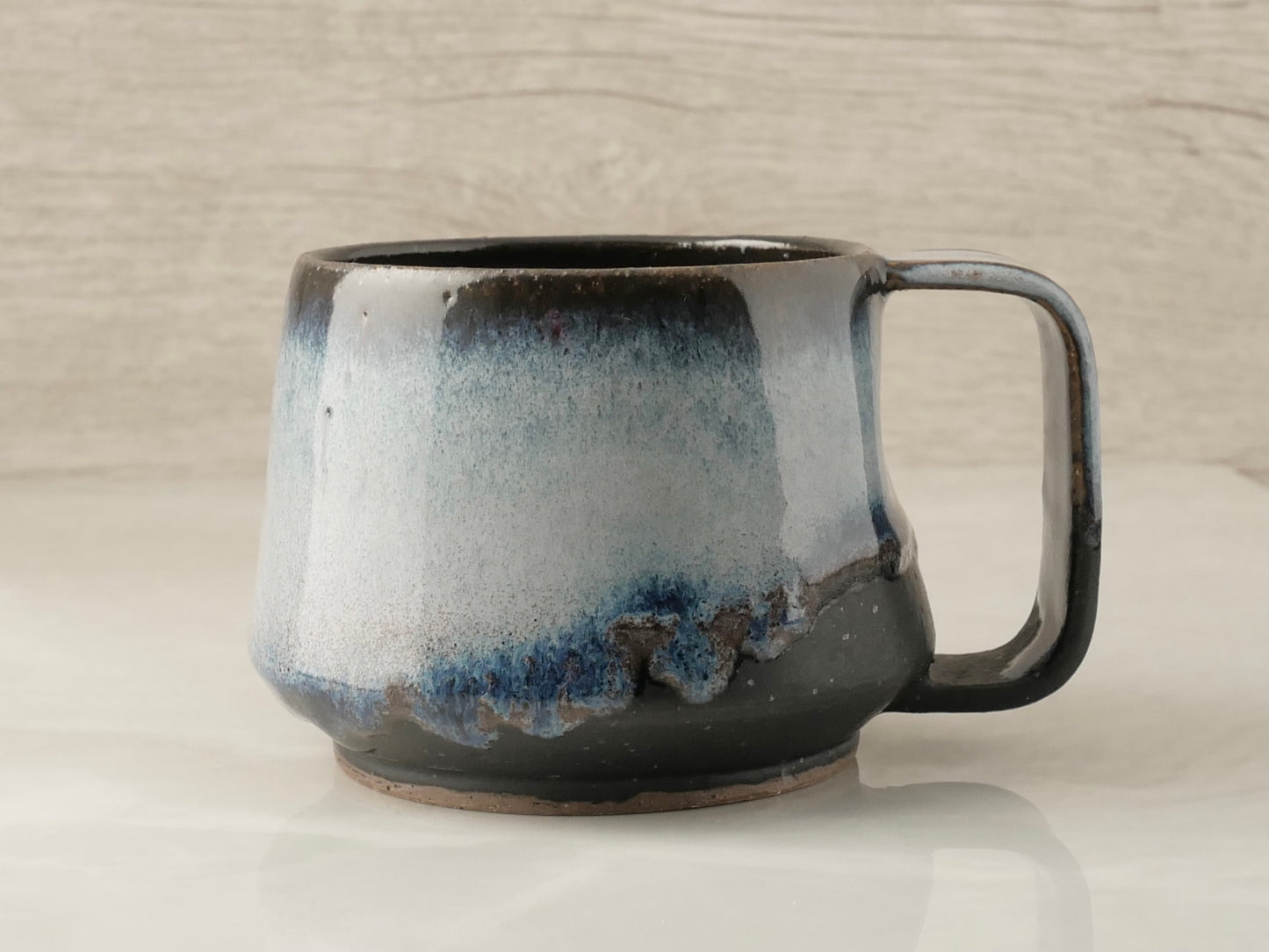 Handmade Mugs With Handle Mountain Blue&Black
