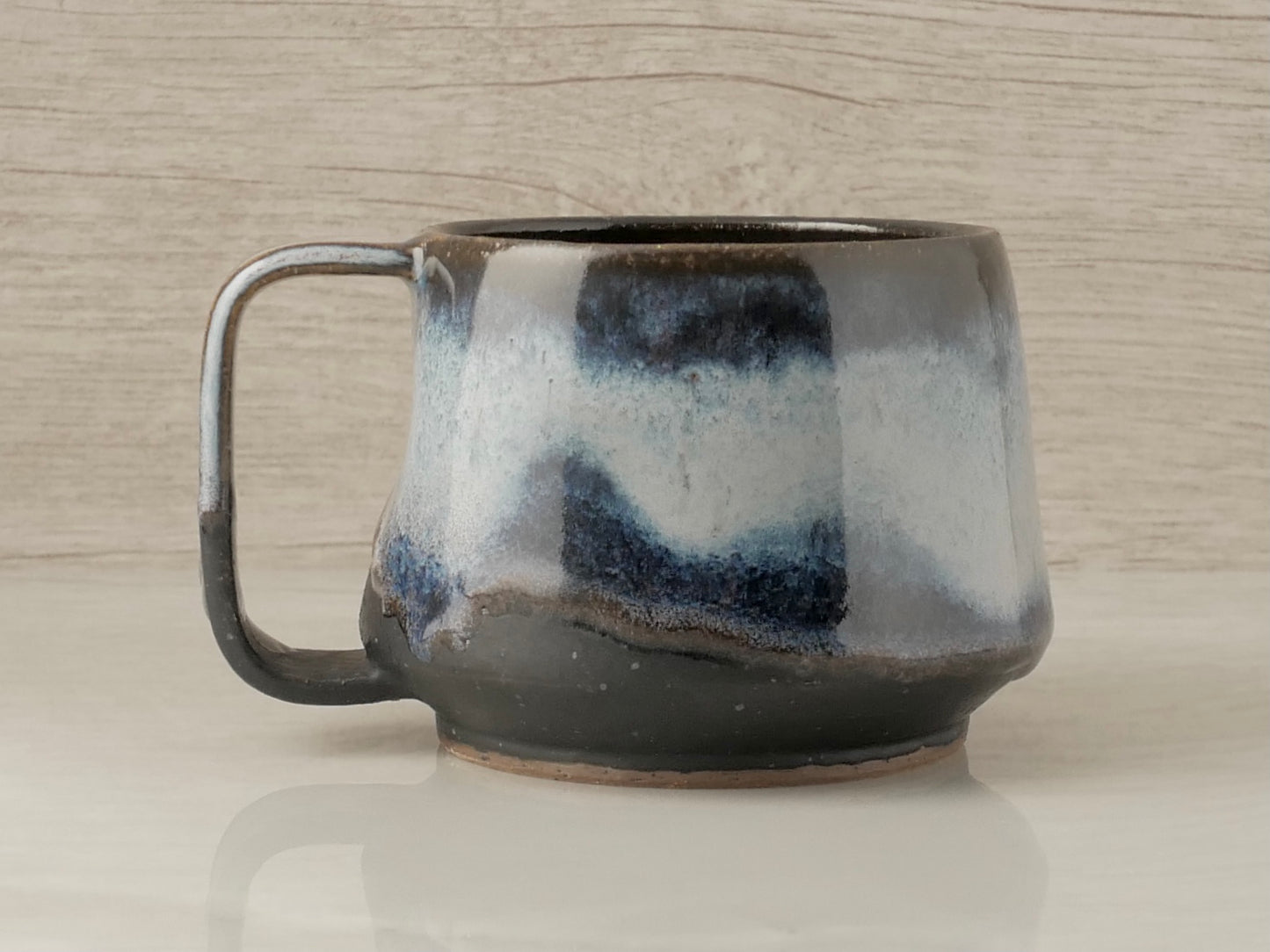 Handmade Mugs With Handle Mountain Blue&Black