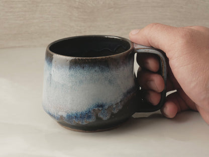 Handmade Mugs With Handle Mountain Blue&Black