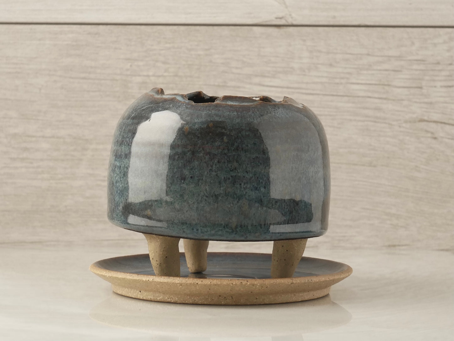 Handmade Pottery Planter - Blue