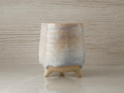 Handmade Tripod Pottery Cup - Cotton Candy