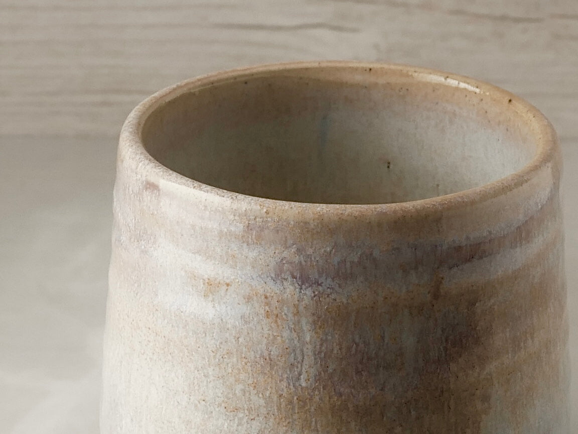 Handmade Tripod Pottery Cup - Cotton Candy