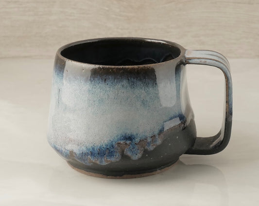 Handmade Mugs With Handle Mountain Blue&Black